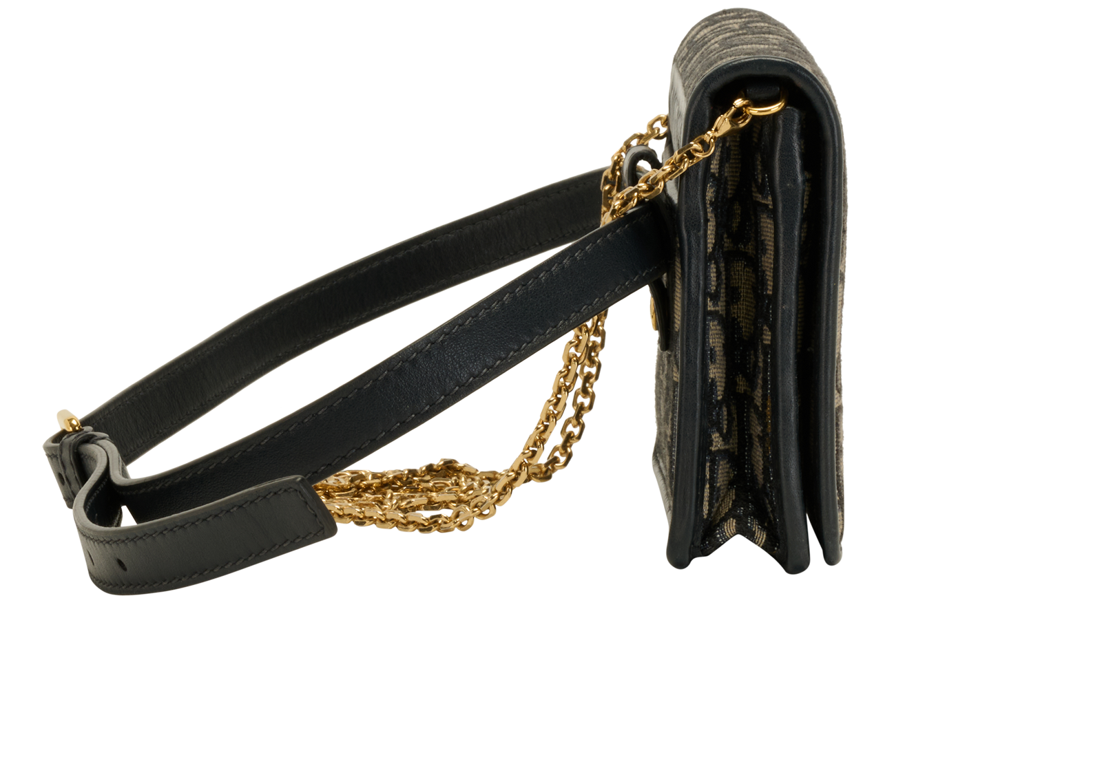 2-In-1 30 Montaigne Pouch, &pound;895, Handbags, Blue, Canvas/Leather, Side view